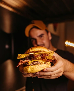 CHAR Burger takeaway packaging in LONDON